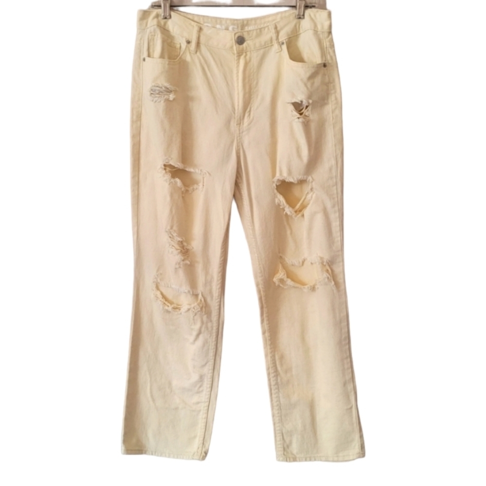BONGO Vintage 90's‎ Yellow Distressed Straight Leg Jeans